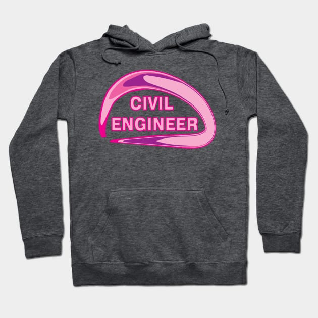 Pink Civil Engineer Hoodie by Barthol Graphics